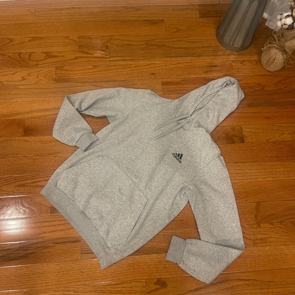Adidas Men's Gray Pullover Hoodie Size Small